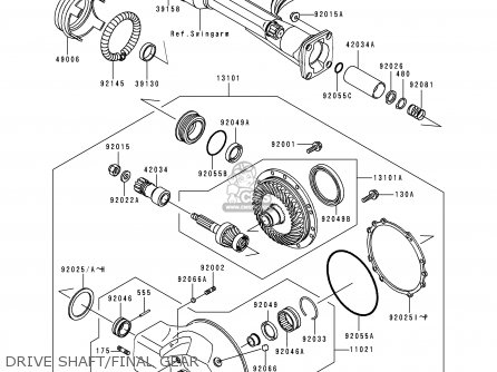 DRIVE SHAFT/FINAL GEAR - VN1500D2A VN1500 CLASSIC 1997 EUROPE FR NL AR FG GR NR SD ST