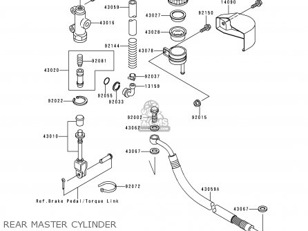 REAR MASTER CYLINDER - VN1500D2A VN1500 CLASSIC 1997 EUROPE FR NL AR FG GR NR SD ST