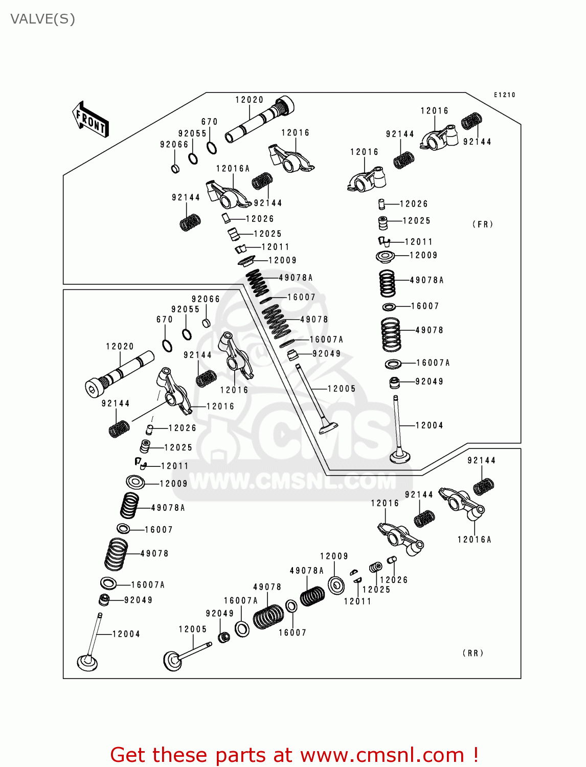 VALVE(S) VN1500E1 VN1500 CLASSIC 1998 EUROPE UK FR NL GR IT NR SD SP