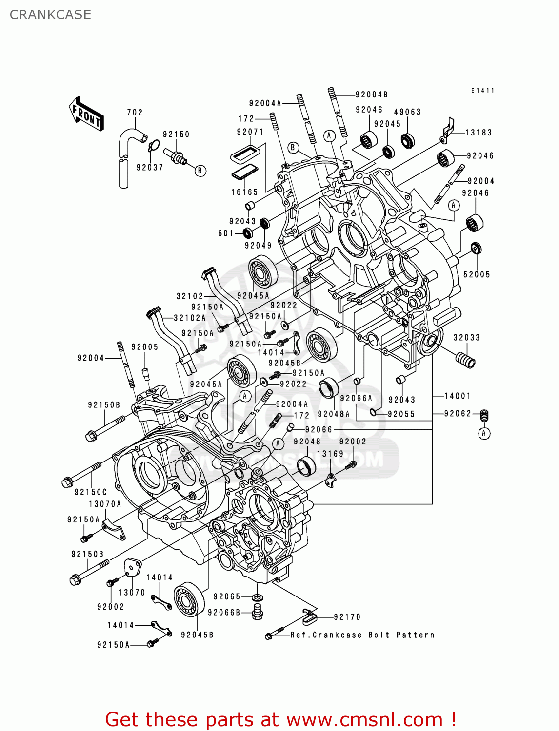 CRANKCASE VN1500E1 VN1500 CLASSIC 1998 EUROPE UK FR NL GR IT NR SD SP