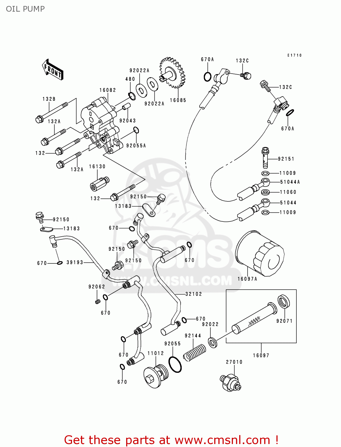 OIL PUMP VN1500E1 VN1500 CLASSIC 1998 EUROPE UK FR NL GR IT NR SD SP