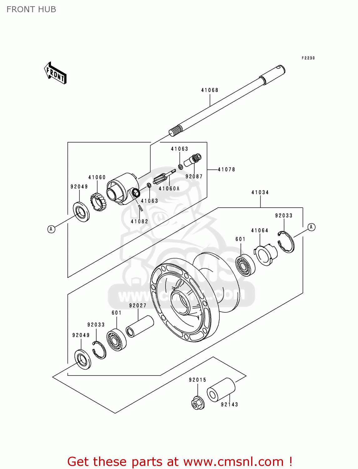 FRONT HUB VN1500E1 VN1500 CLASSIC 1998 EUROPE UK FR NL GR IT NR SD SP