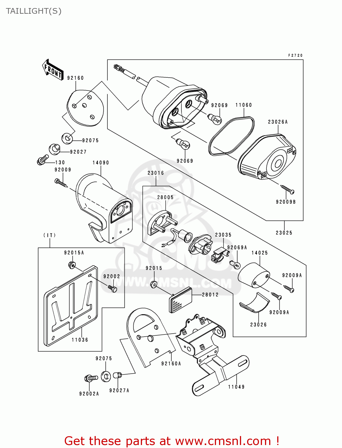TAILLIGHT(S) VN1500E1 VN1500 CLASSIC 1998 EUROPE UK FR NL GR IT NR SD SP