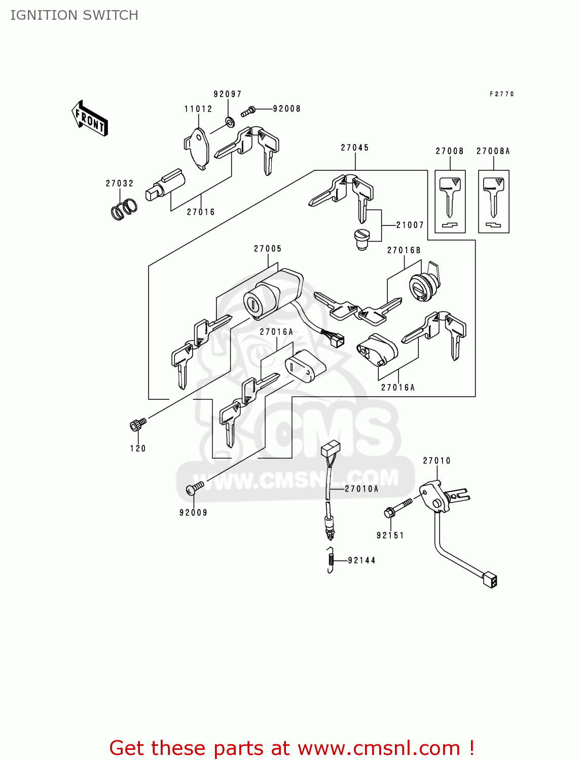 IGNITION SWITCH VN1500E1 VN1500 CLASSIC 1998 EUROPE UK FR NL GR IT NR SD SP