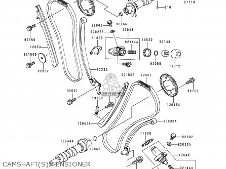 CAMSHAFT(S)/TENSIONER - VN1500E1 VN1500 CLASSIC 1998 EUROPE UK FR NL GR IT NR SD SP