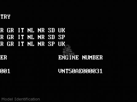 Model Identification - VN1500E1 VN1500 CLASSIC 1998 EUROPE UK FR NL GR IT NR SD SP