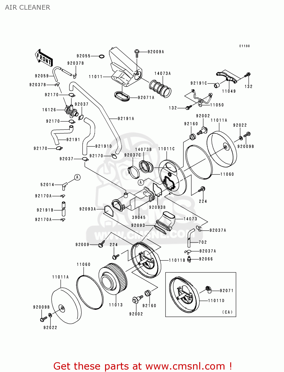 AIR CLEANER VN1500E1 VULCAN 1500 CLASSIC 1998 USA CALIFORNIA CANADA