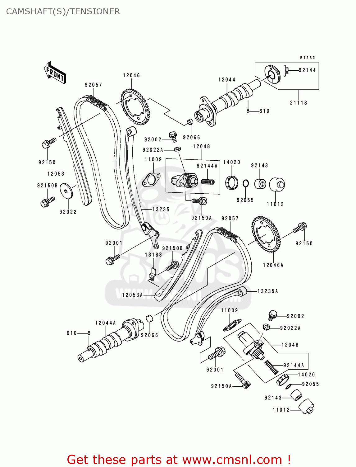 CAMSHAFT(S)/TENSIONER VN1500E1 VULCAN 1500 CLASSIC 1998 USA CALIFORNIA CANADA