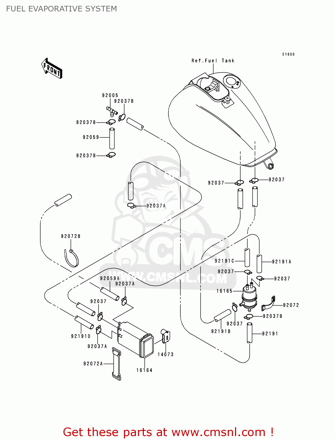 FUEL EVAPORATIVE SYSTEM VN1500E1 VULCAN 1500 CLASSIC 1998 USA CALIFORNIA CANADA