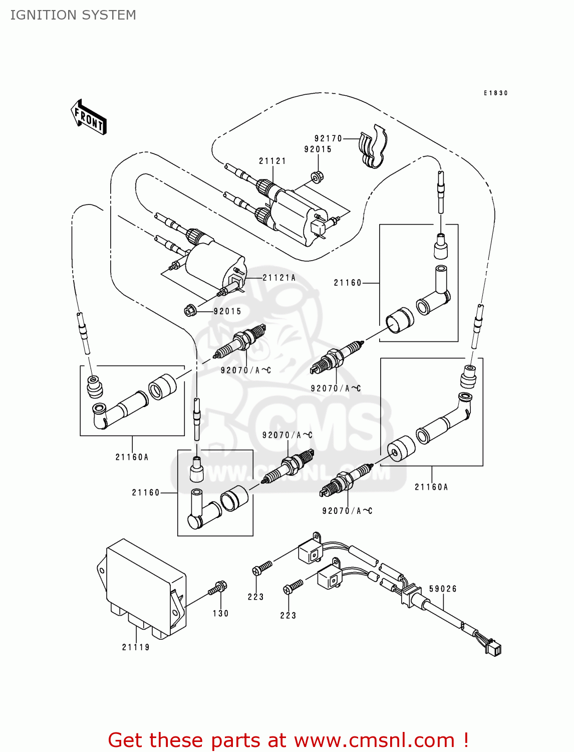 IGNITION SYSTEM VN1500E1 VULCAN 1500 CLASSIC 1998 USA CALIFORNIA CANADA