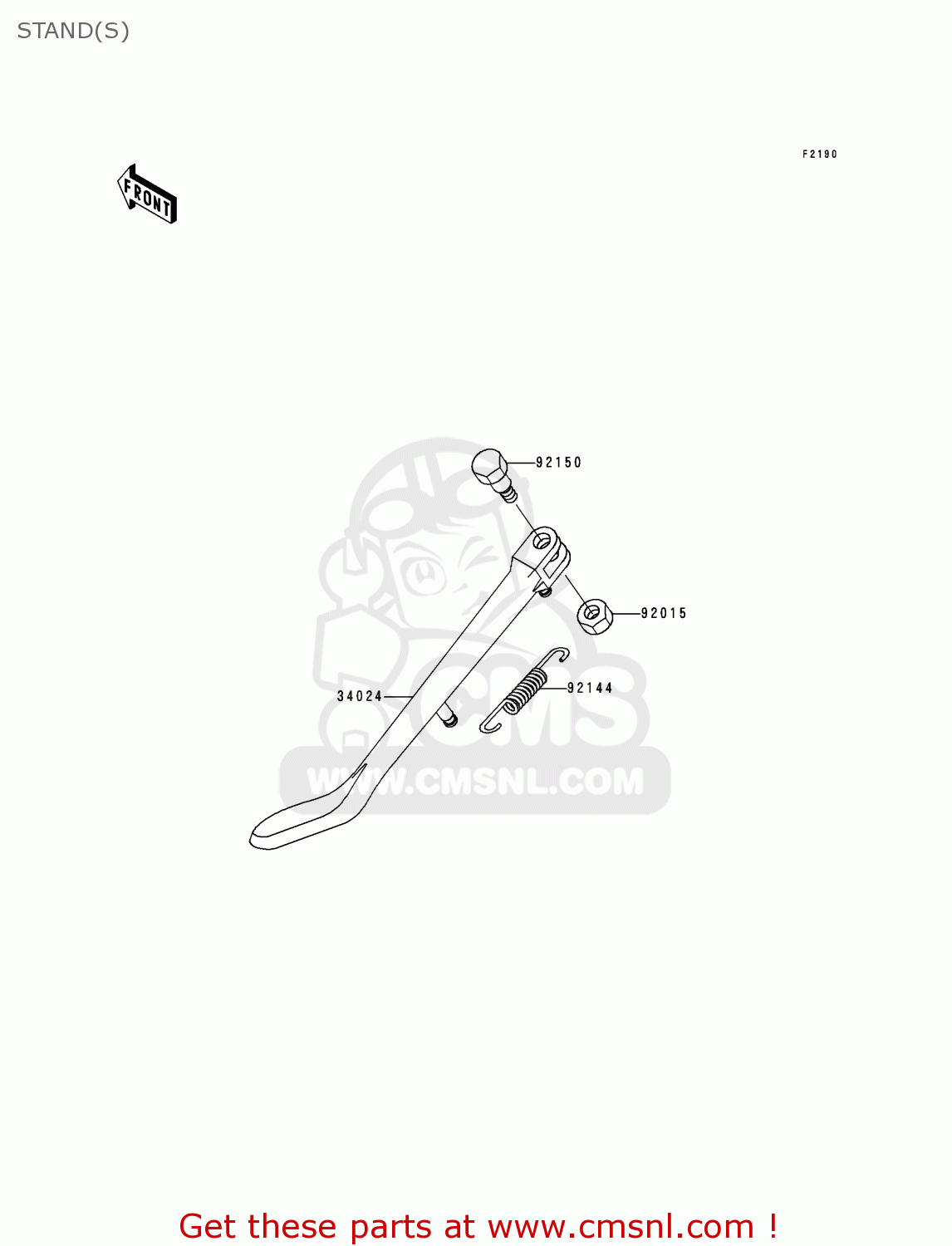 STAND(S) VN1500E1 VULCAN 1500 CLASSIC 1998 USA CALIFORNIA CANADA