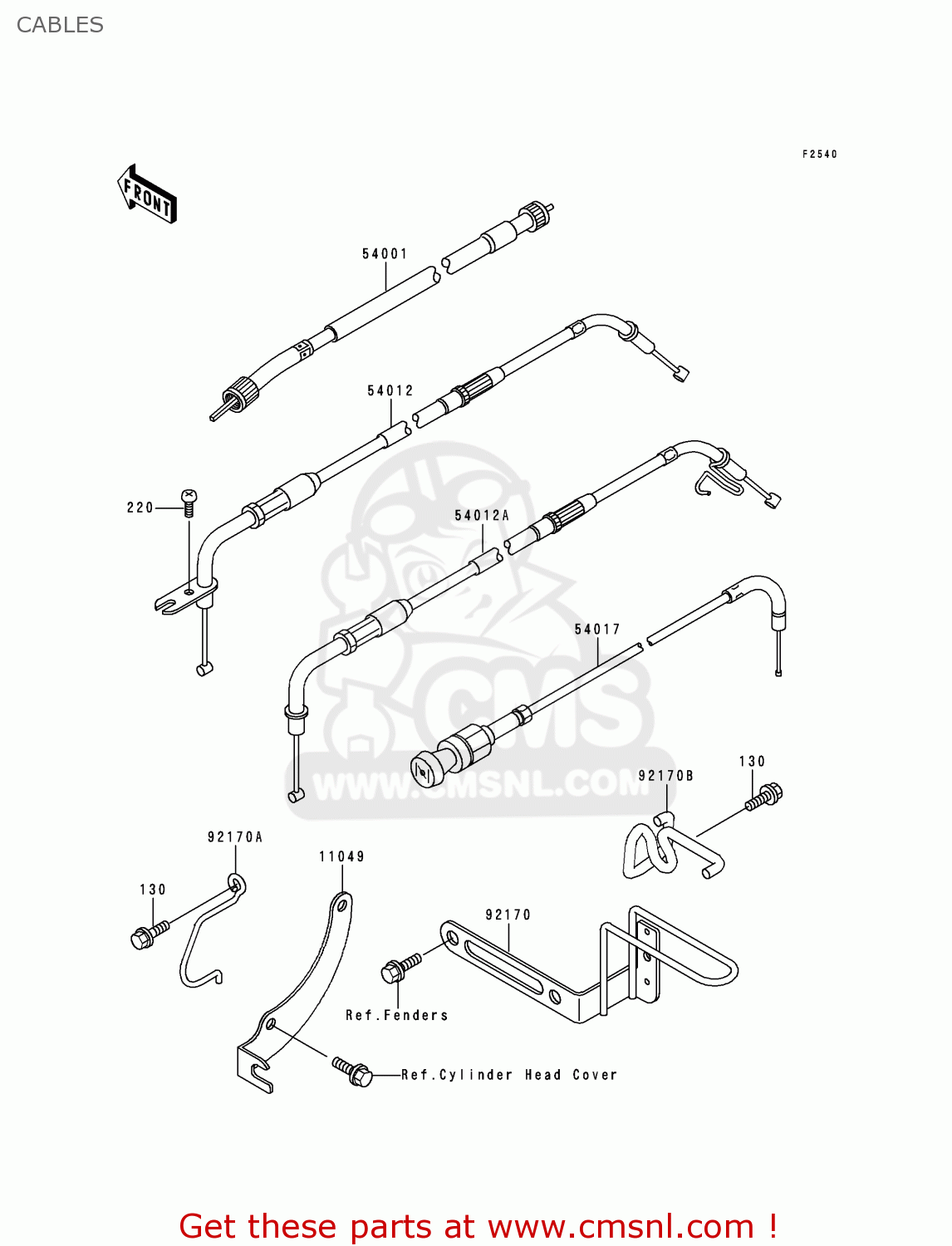 CABLES VN1500E1 VULCAN 1500 CLASSIC 1998 USA CALIFORNIA CANADA