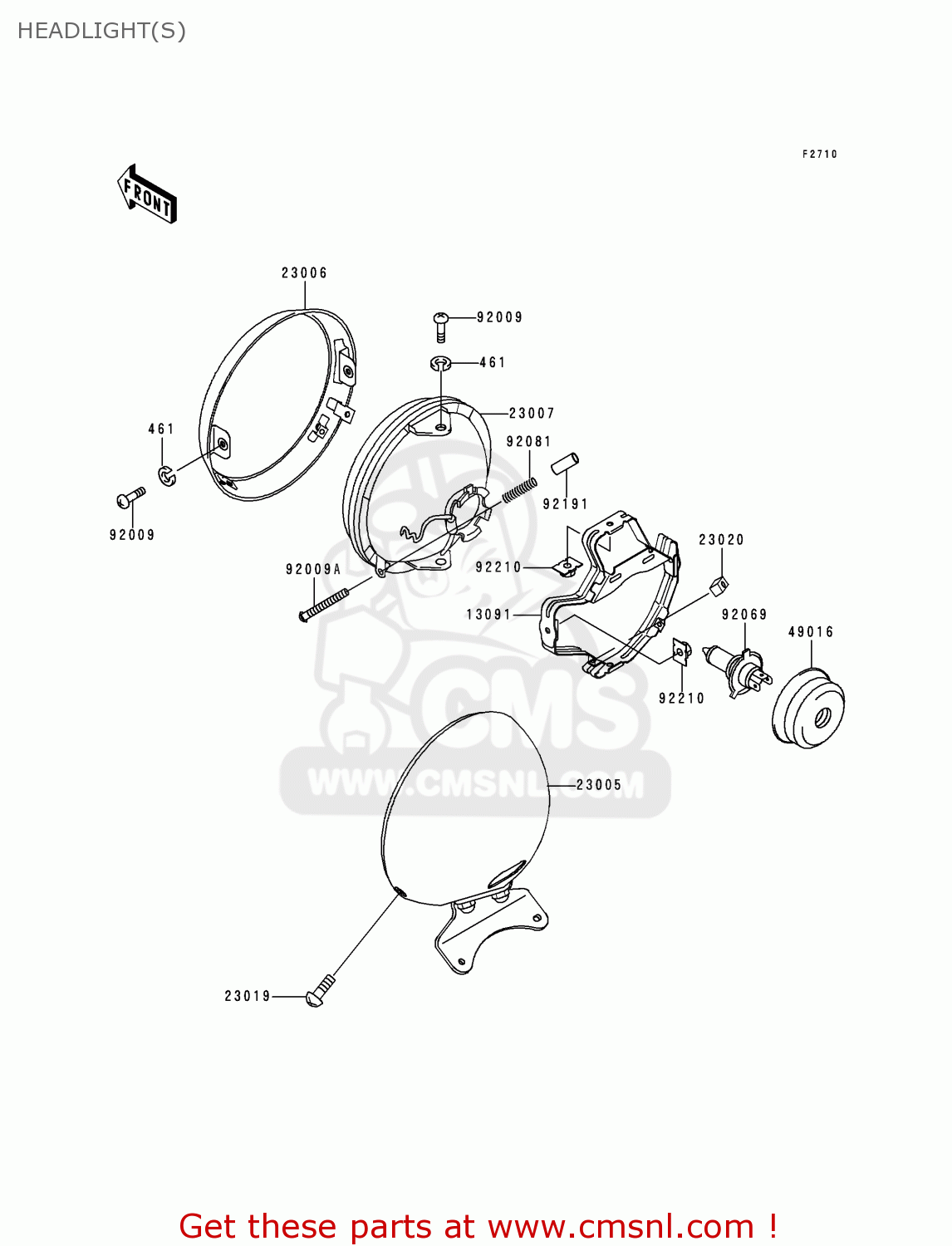 HEADLIGHT(S) VN1500E1 VULCAN 1500 CLASSIC 1998 USA CALIFORNIA CANADA