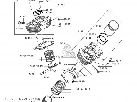 CYLINDER/PISTON(S) - VN1500E1 VULCAN 1500 CLASSIC 1998 USA CALIFORNIA CANADA