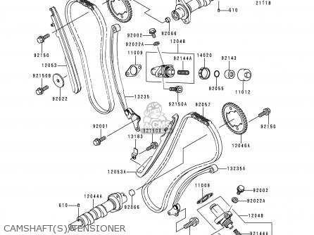 CAMSHAFT(S)/TENSIONER - VN1500E1 VULCAN 1500 CLASSIC 1998 USA CALIFORNIA CANADA