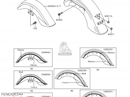 FENDERS - VN1500E1 VULCAN 1500 CLASSIC 1998 USA CALIFORNIA CANADA