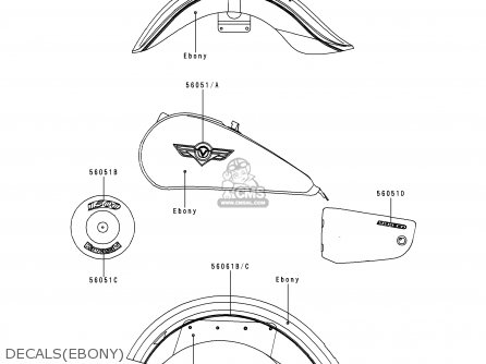 DECALS(EBONY) - VN1500E1 VULCAN 1500 CLASSIC 1998 USA CALIFORNIA CANADA