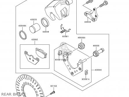 REAR BRAKE - VN1500E2 VN1500 CLASSIC 1999 EUROPE UK FR NL GR IT NR SD SP