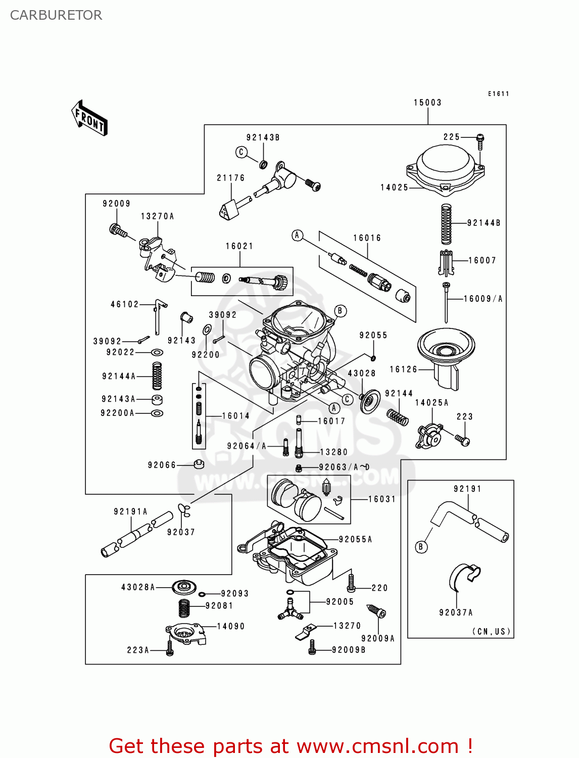 CARBURETOR VN1500E2 VULCAN 1500 CLASSIC 1999 USA CALIFORNIA CANADA