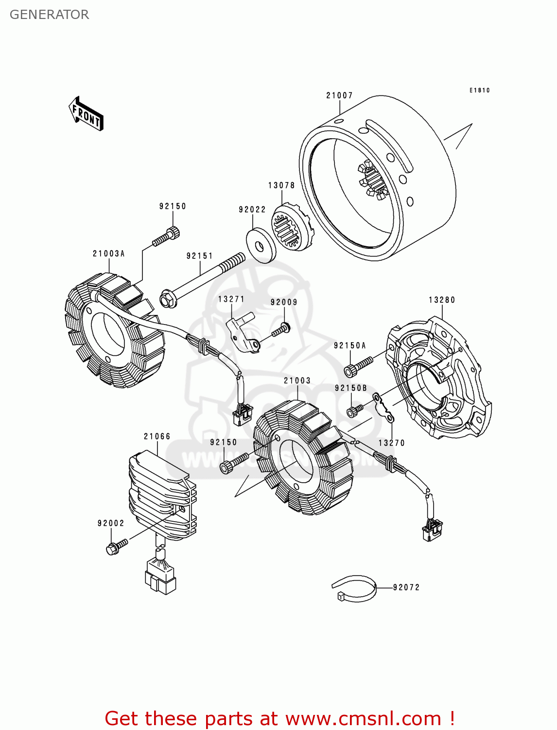 GENERATOR VN1500E2 VULCAN 1500 CLASSIC 1999 USA CALIFORNIA CANADA