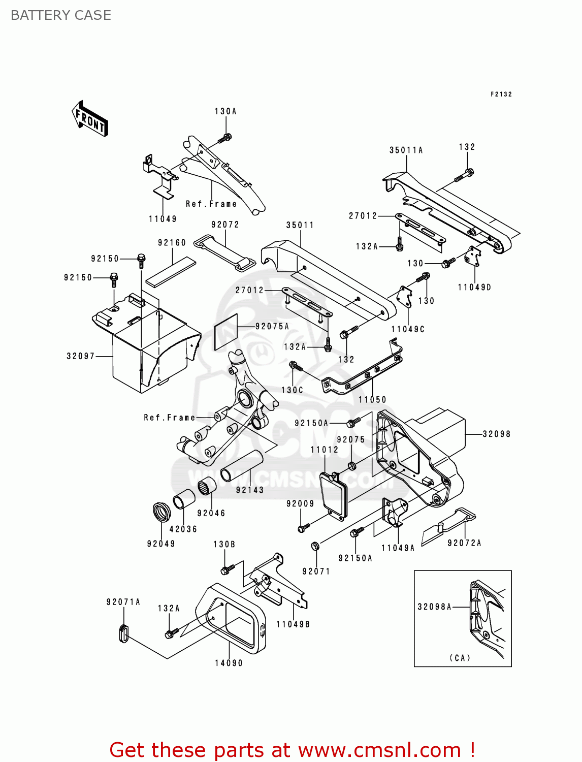 BATTERY CASE VN1500E2 VULCAN 1500 CLASSIC 1999 USA CALIFORNIA CANADA