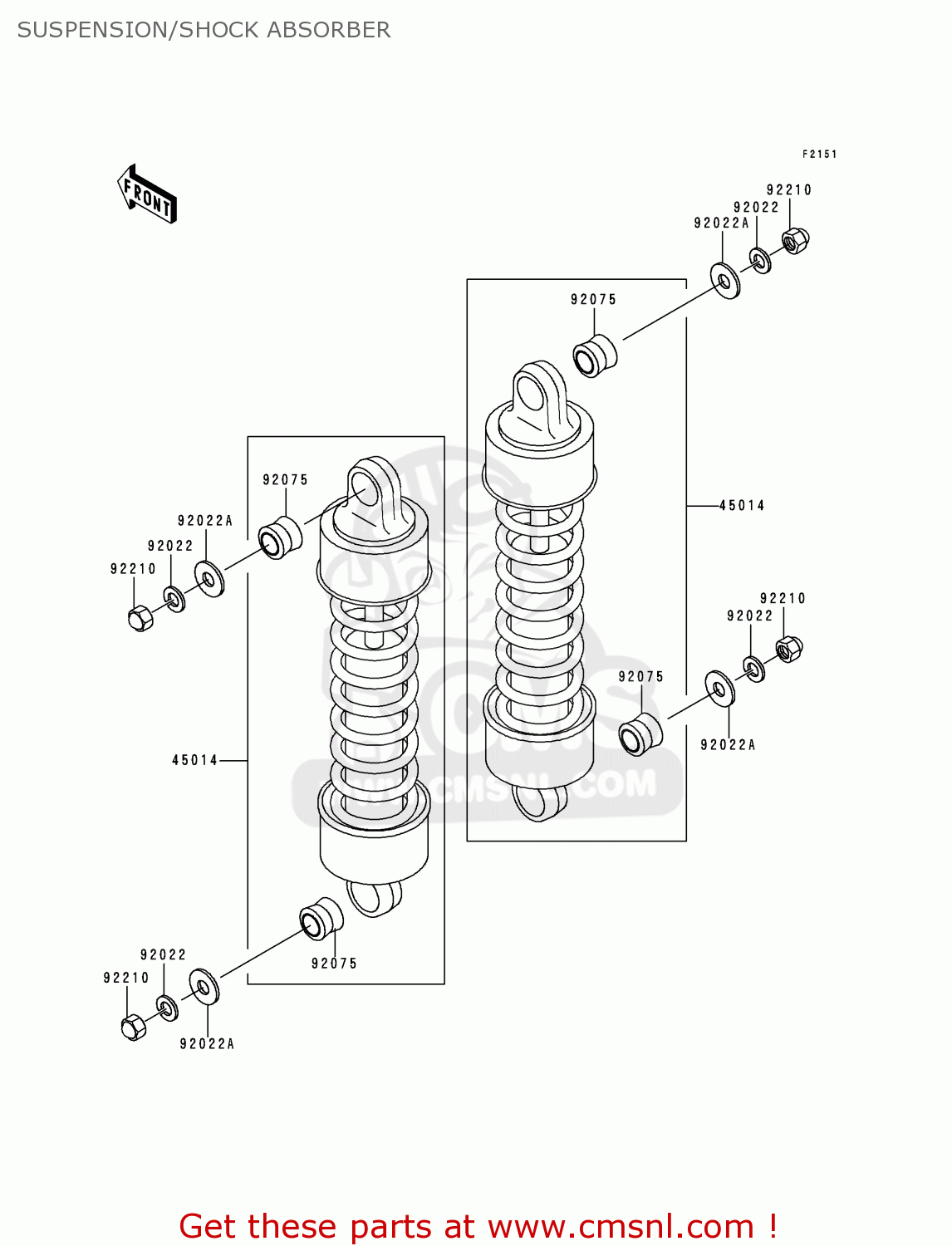 SUSPENSION/SHOCK ABSORBER VN1500E2 VULCAN 1500 CLASSIC 1999 USA CALIFORNIA CANADA