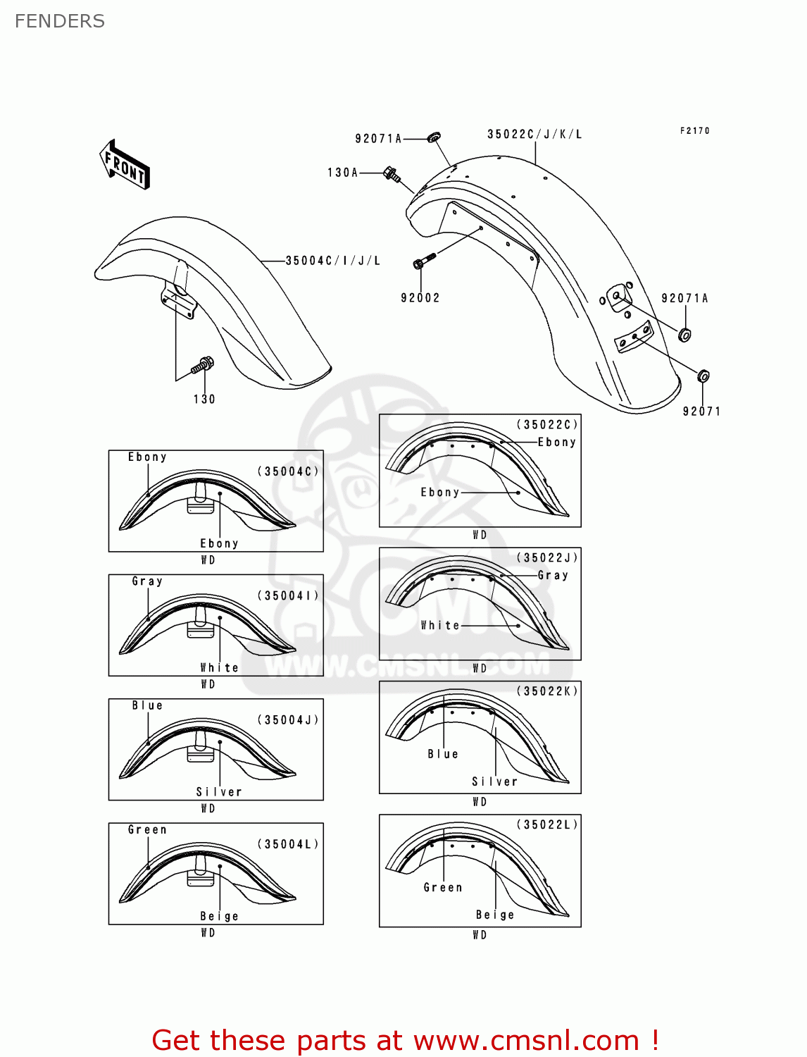FENDERS VN1500E2 VULCAN 1500 CLASSIC 1999 USA CALIFORNIA CANADA