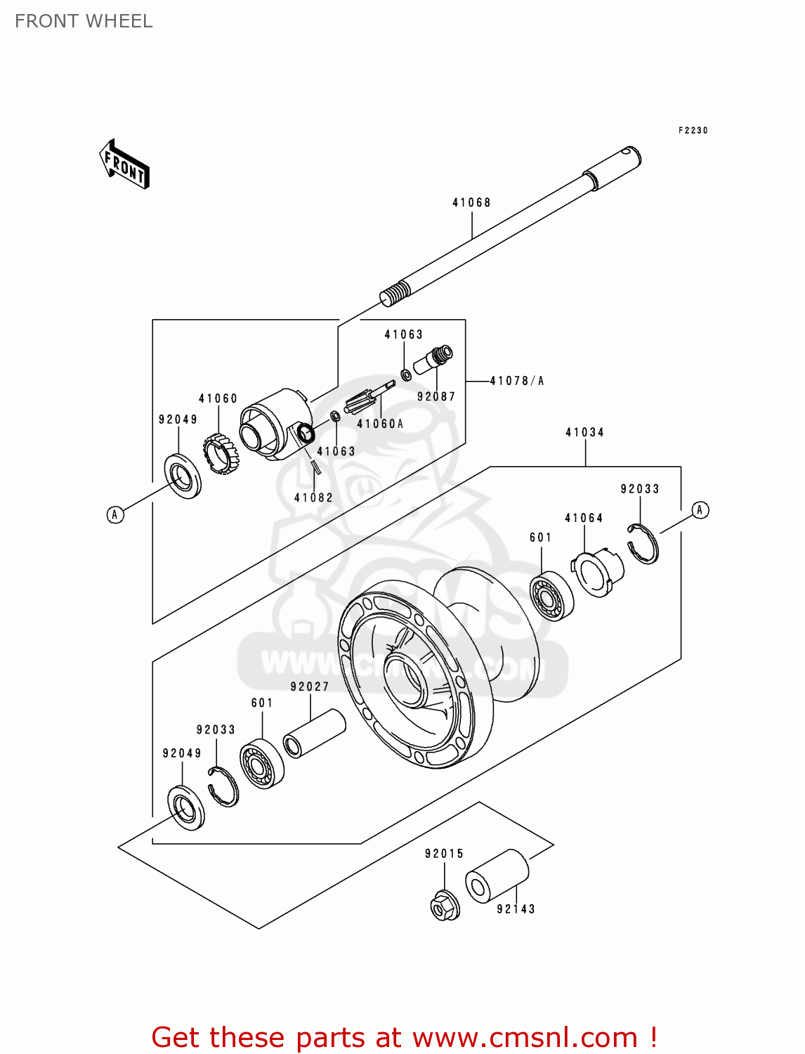 FRONT WHEEL VN1500E2 VULCAN 1500 CLASSIC 1999 USA CALIFORNIA CANADA