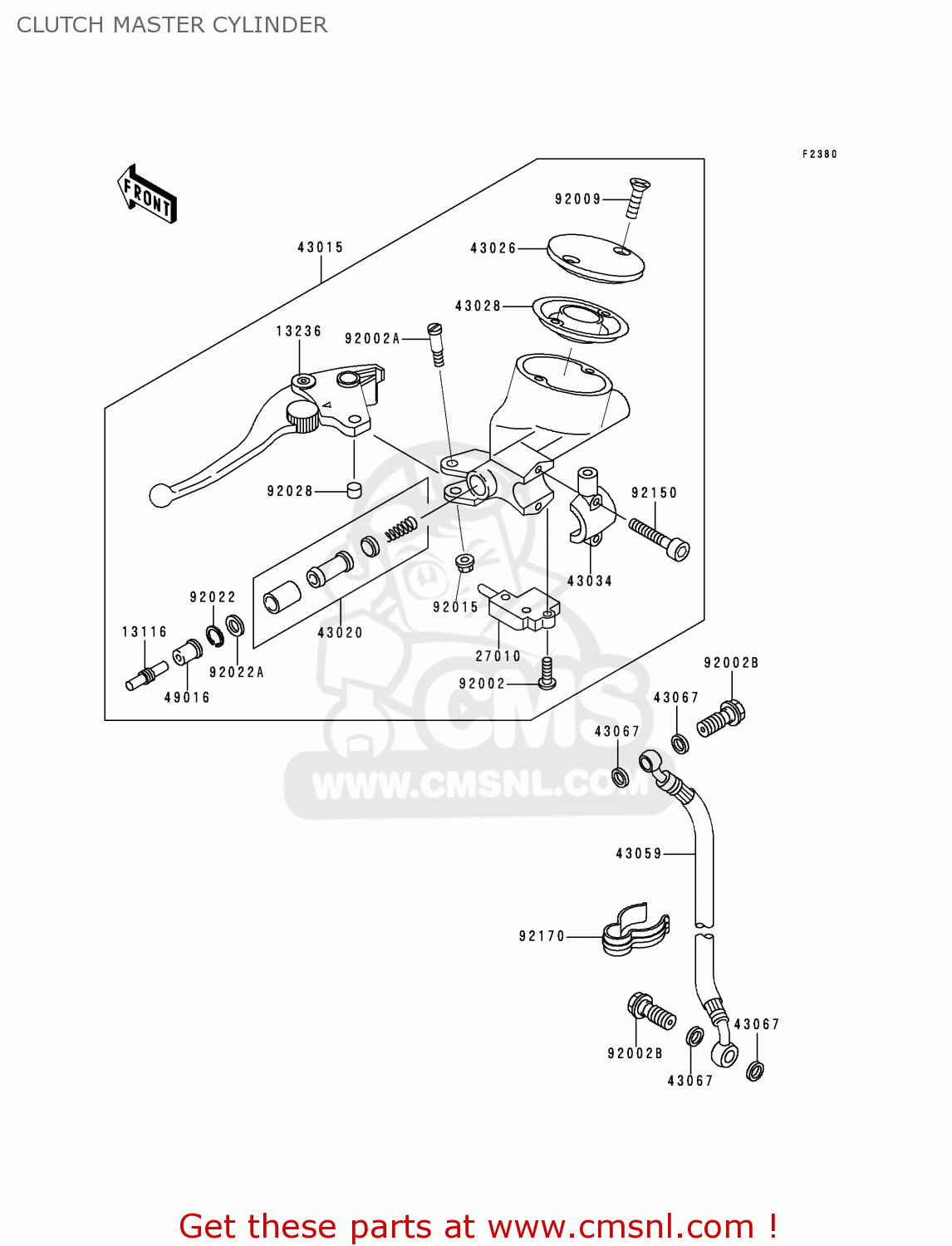 CLUTCH MASTER CYLINDER VN1500E2 VULCAN 1500 CLASSIC 1999 USA CALIFORNIA CANADA