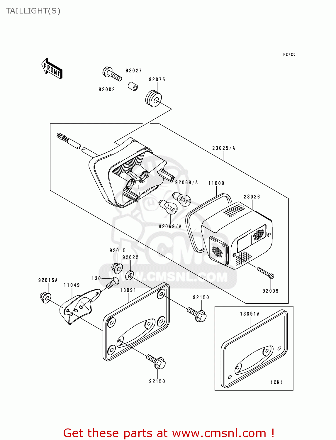 TAILLIGHT(S) VN1500E2 VULCAN 1500 CLASSIC 1999 USA CALIFORNIA CANADA