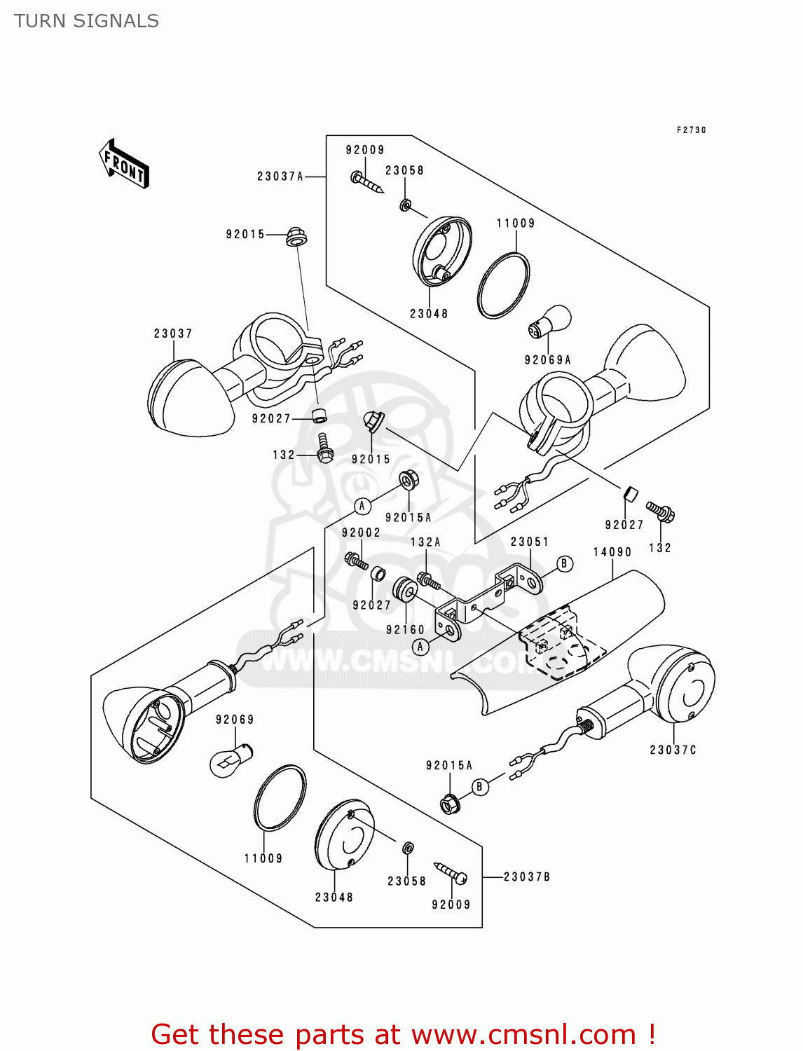 TURN SIGNALS VN1500E2 VULCAN 1500 CLASSIC 1999 USA CALIFORNIA CANADA