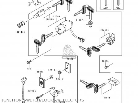 IGNITION SWITCH/LOCKS/REFLECTORS - VN1500E2 VULCAN 1500 CLASSIC 1999 USA CALIFORNIA CANADA