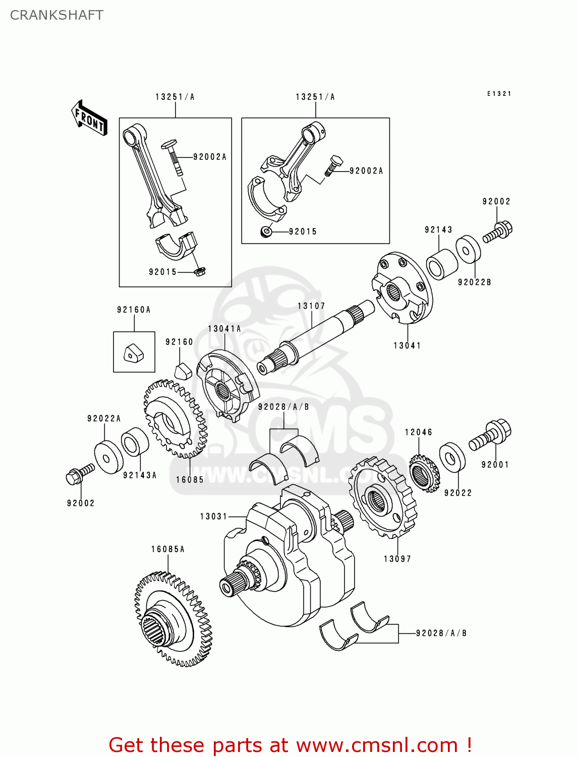 CRANKSHAFT VN1500E3 VULCAN 1500 CLASSIC 2000 USA CALIFORNIA