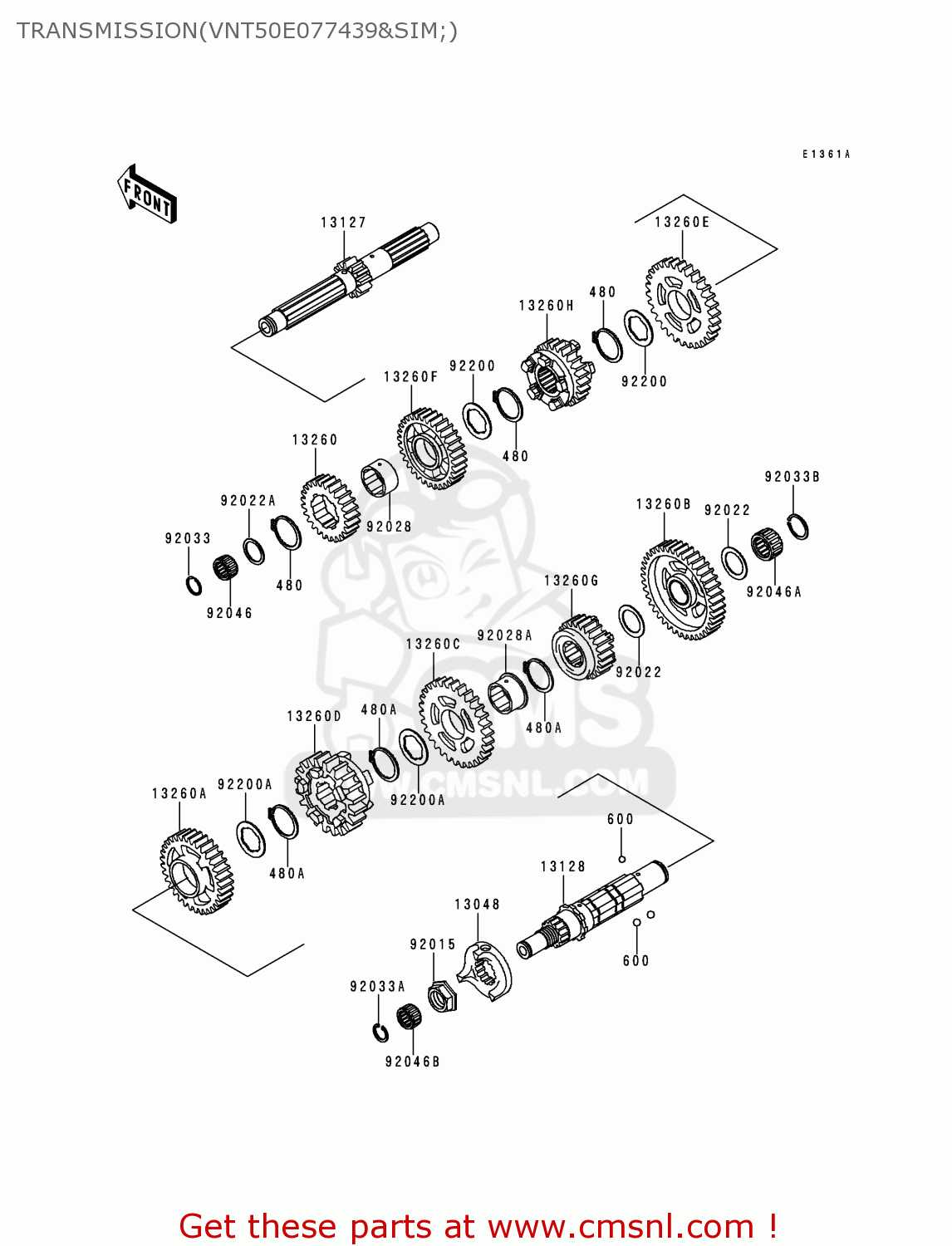 TRANSMISSION(VNT50E077439&SIM;) VN1500E3 VULCAN 1500 CLASSIC 2000 USA CALIFORNIA