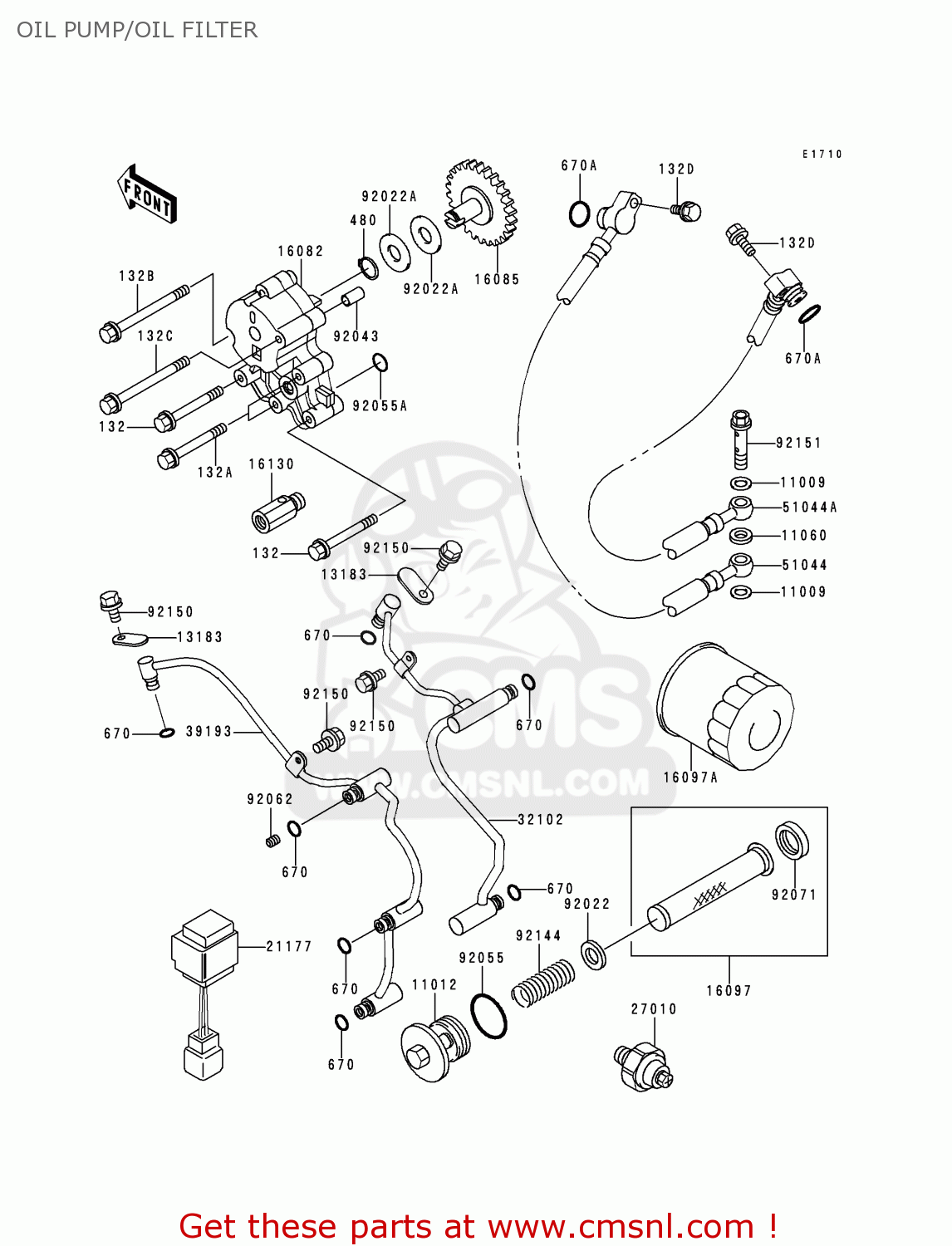 OIL PUMP/OIL FILTER VN1500E3 VULCAN 1500 CLASSIC 2000 USA CALIFORNIA