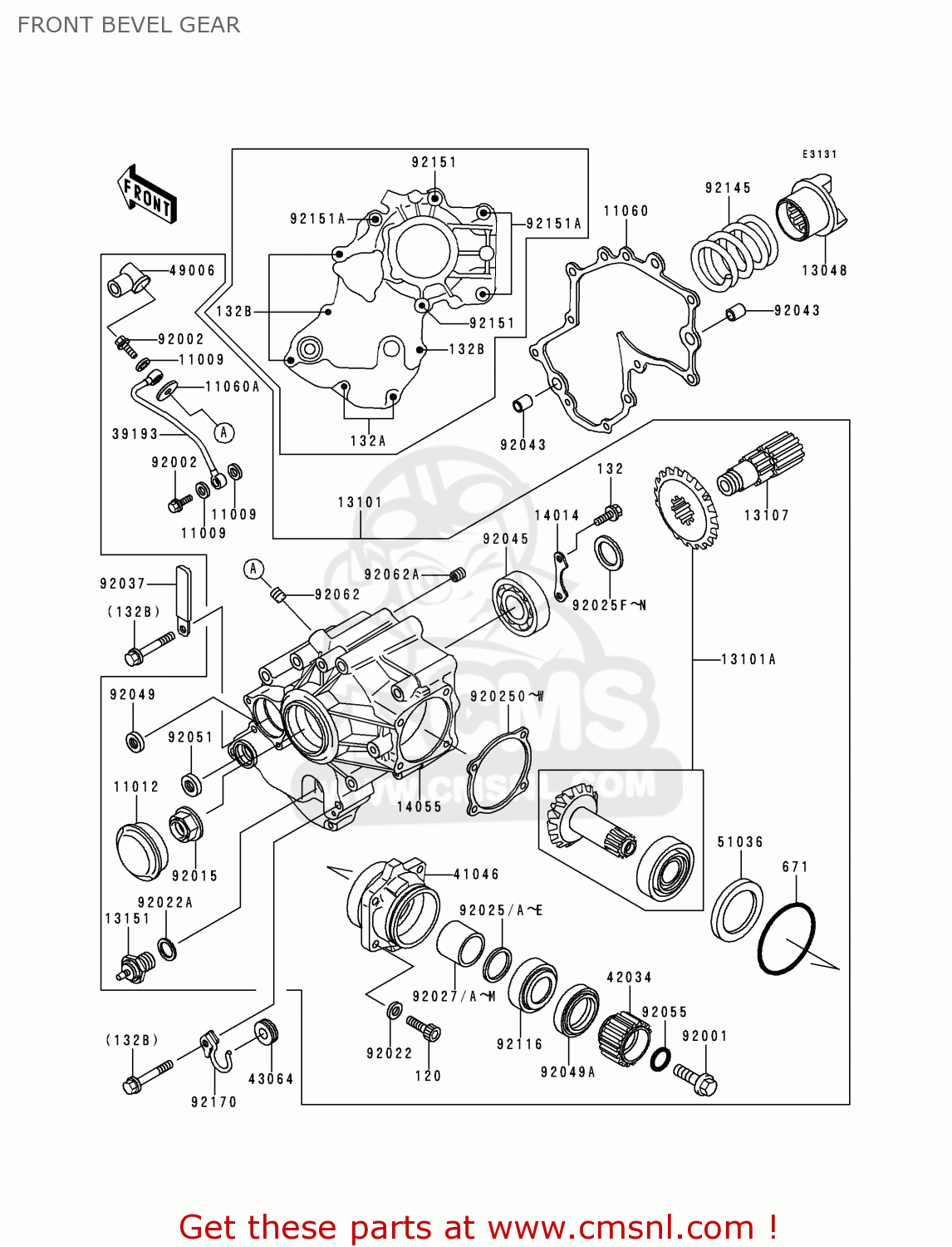 FRONT BEVEL GEAR VN1500E3 VULCAN 1500 CLASSIC 2000 USA CALIFORNIA