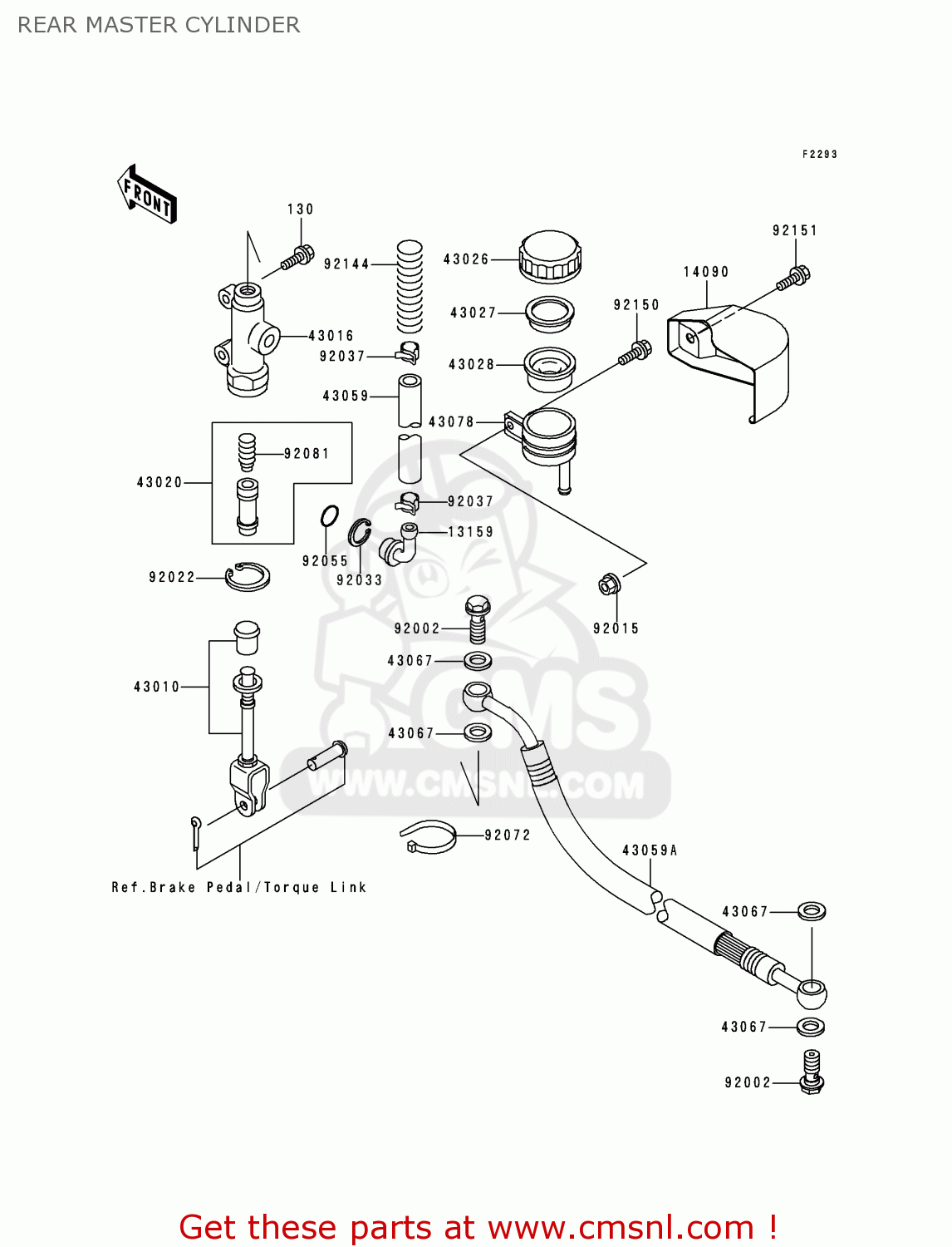 REAR MASTER CYLINDER VN1500E3 VULCAN 1500 CLASSIC 2000 USA CALIFORNIA