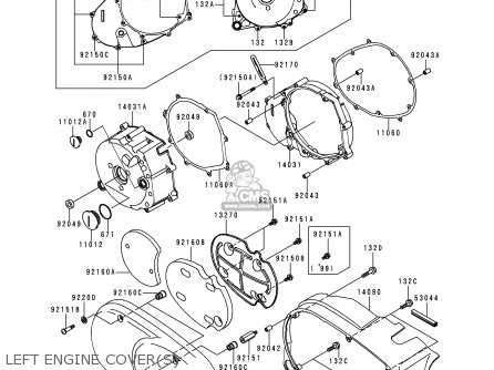 LEFT ENGINE COVER(S) - VN1500E3 VULCAN 1500 CLASSIC 2000 USA CALIFORNIA