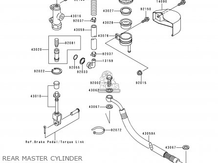 REAR MASTER CYLINDER - VN1500E3 VULCAN 1500 CLASSIC 2000 USA CALIFORNIA