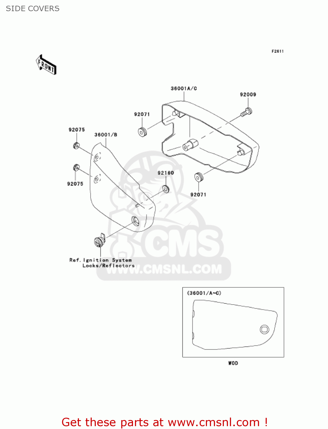 SIDE COVERS VN1500E4 VULCAN 1500 CLASSIC 2001 USA CALIFORNIA