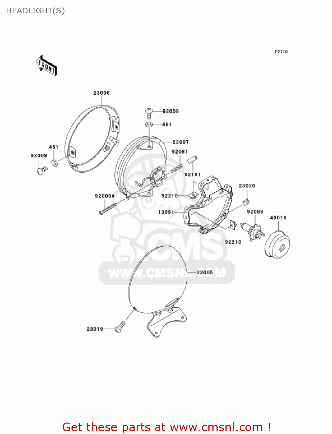 HEADLIGHT(S) VN1500E4 VULCAN 1500 CLASSIC 2001 USA CALIFORNIA