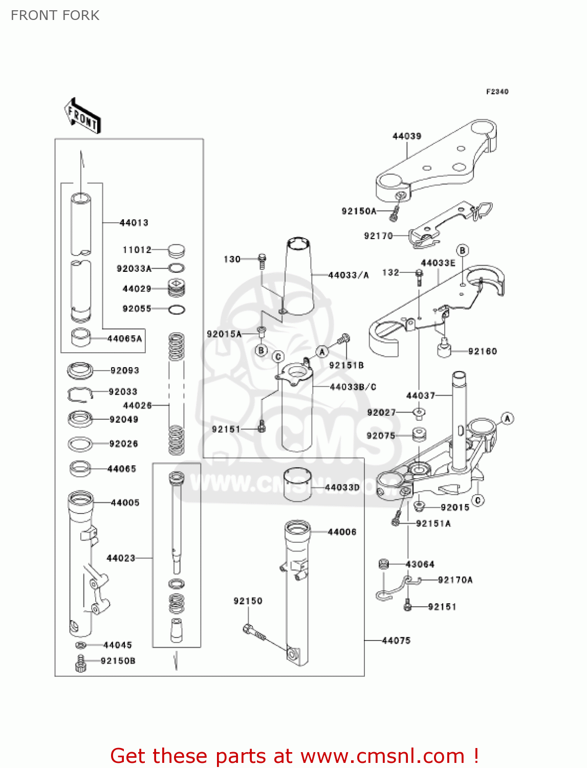 FRONT FORK VN1500E4 VULCAN 1500 CLASSIC 2001 USA CALIFORNIA