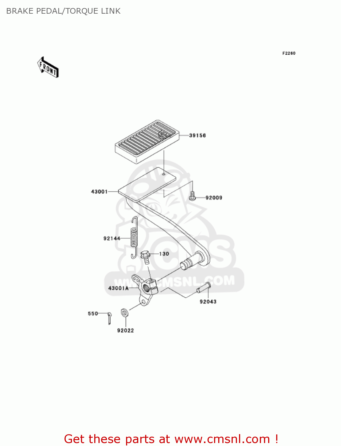 BRAKE PEDAL/TORQUE LINK VN1500E4 VULCAN 1500 CLASSIC 2001 USA CALIFORNIA