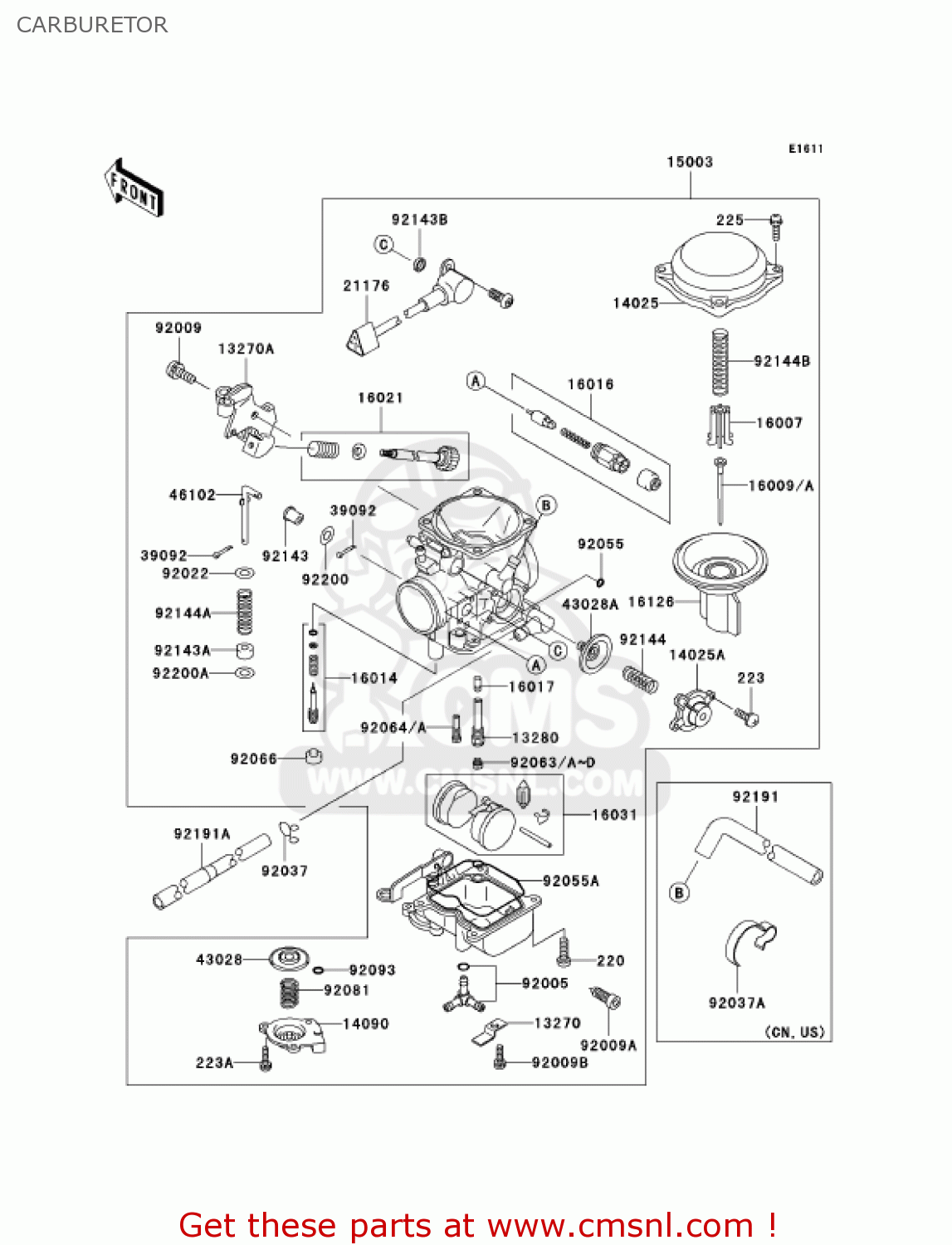 CARBURETOR VN1500E4 VULCAN 1500 CLASSIC 2001 USA CALIFORNIA