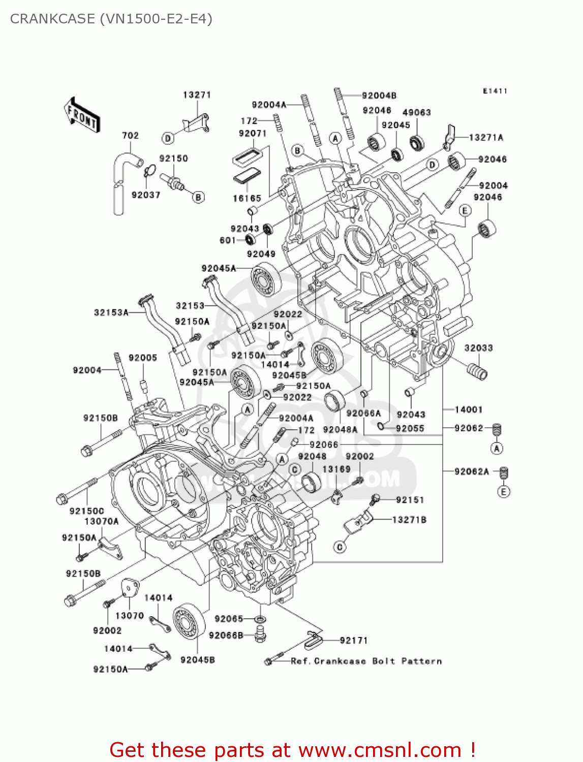 CRANKCASE (VN1500-E2-E4) VN1500E4 VULCAN 1500 CLASSIC 2001 USA CALIFORNIA