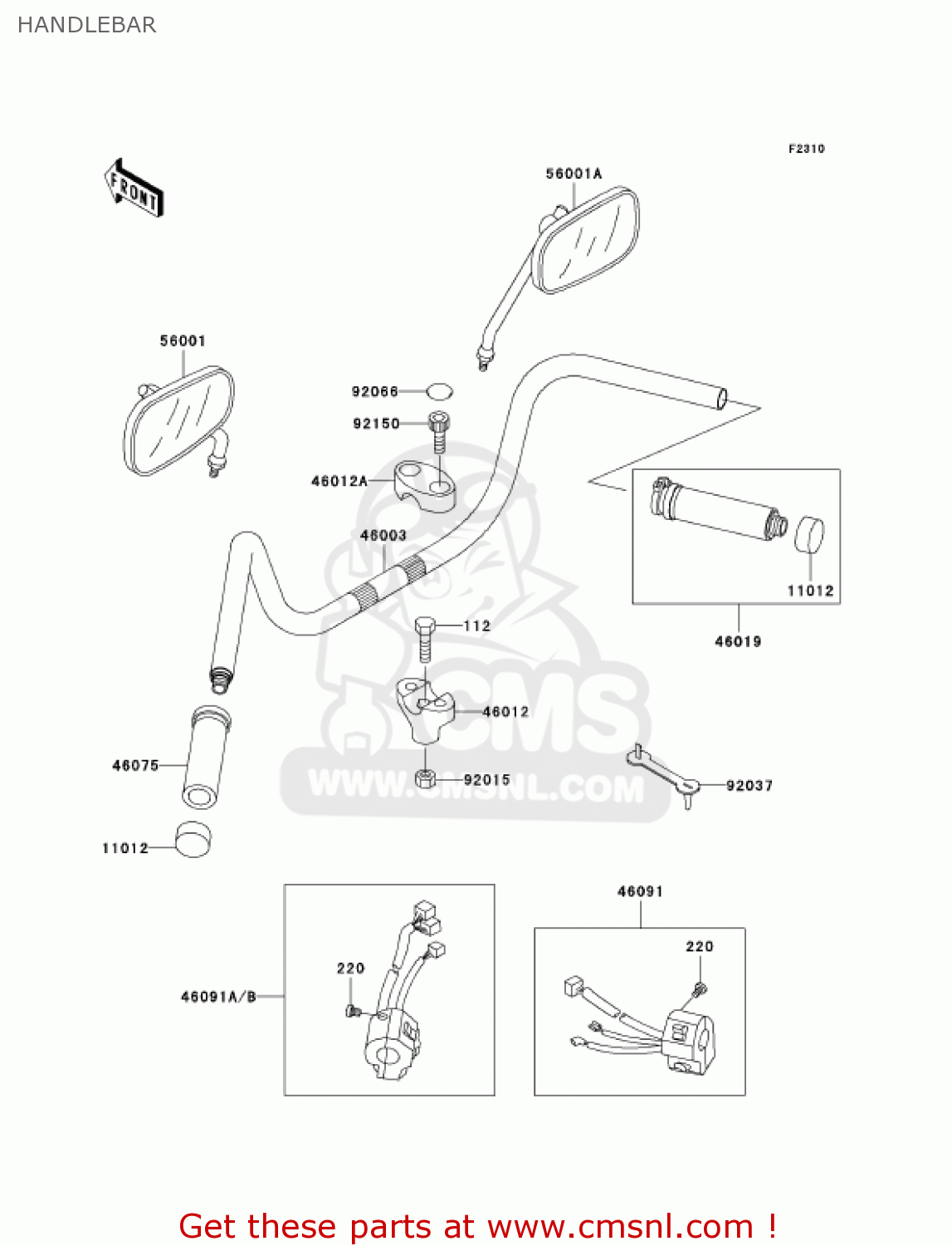 HANDLEBAR VN1500E4 VULCAN 1500 CLASSIC 2001 USA CALIFORNIA