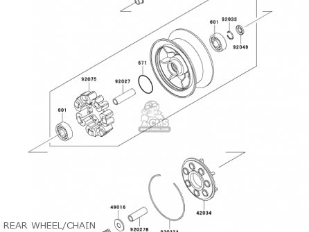 REAR WHEEL/CHAIN - VN1500E4 VULCAN 1500 CLASSIC 2001 USA CALIFORNIA