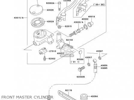 FRONT MASTER CYLINDER - VN1500E4 VULCAN 1500 CLASSIC 2001 USA CALIFORNIA