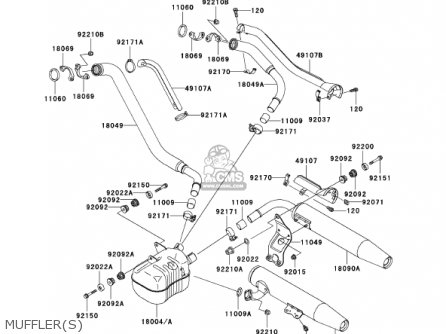 MUFFLER(S) - VN1500E4 VULCAN 1500 CLASSIC 2001 USA CALIFORNIA