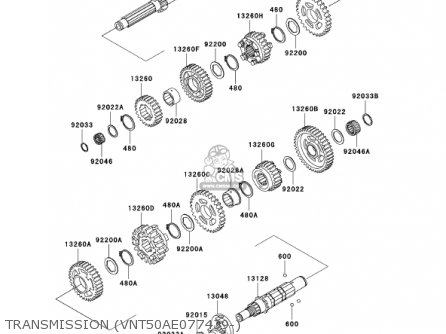 TRANSMISSION (VNT50AE077439-) - VN1500E4 VULCAN 1500 CLASSIC 2001 USA CALIFORNIA